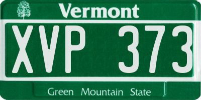 VT license plate XVP373