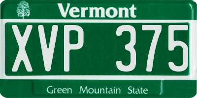 VT license plate XVP375