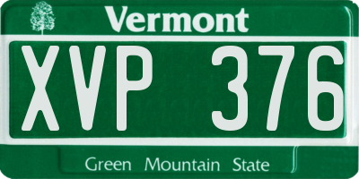 VT license plate XVP376