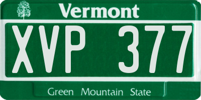 VT license plate XVP377