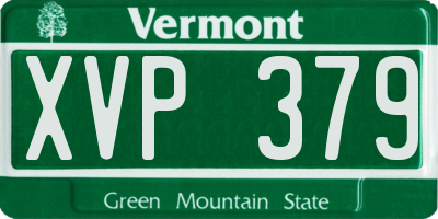 VT license plate XVP379