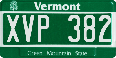 VT license plate XVP382