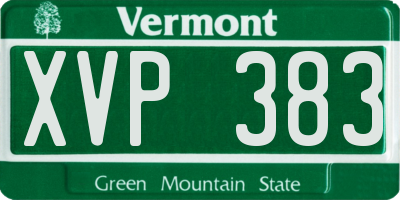 VT license plate XVP383