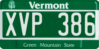 VT license plate XVP386