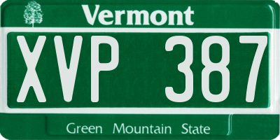 VT license plate XVP387