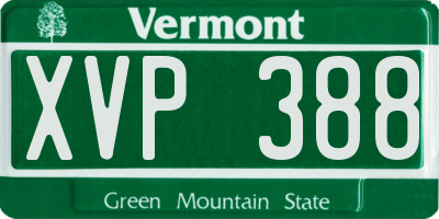 VT license plate XVP388