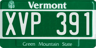 VT license plate XVP391