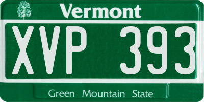 VT license plate XVP393