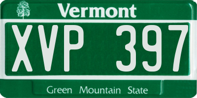 VT license plate XVP397