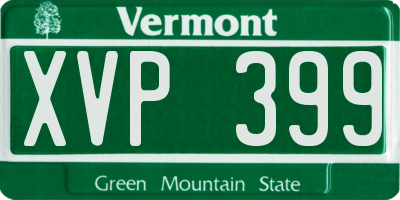 VT license plate XVP399