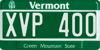 VT license plate XVP400