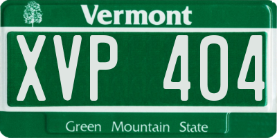 VT license plate XVP404