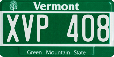 VT license plate XVP408