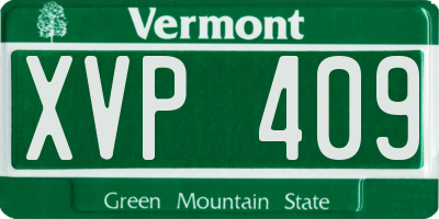 VT license plate XVP409
