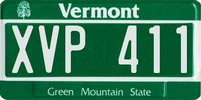 VT license plate XVP411