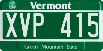 VT license plate XVP415