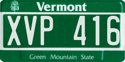 VT license plate XVP416