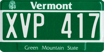 VT license plate XVP417