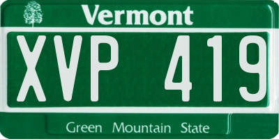 VT license plate XVP419