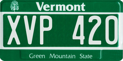 VT license plate XVP420