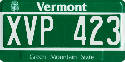 VT license plate XVP423