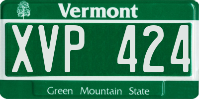 VT license plate XVP424