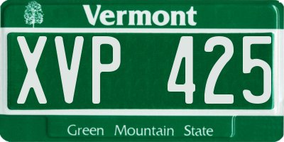 VT license plate XVP425