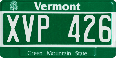 VT license plate XVP426