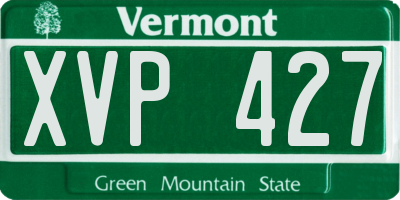VT license plate XVP427
