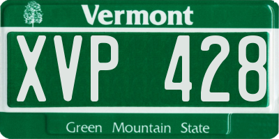 VT license plate XVP428