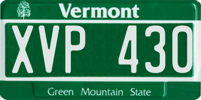 VT license plate XVP430