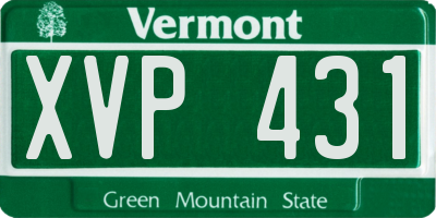 VT license plate XVP431