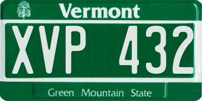 VT license plate XVP432