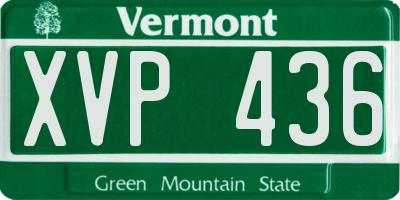 VT license plate XVP436