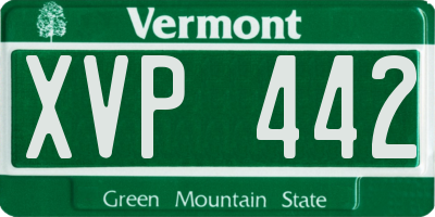 VT license plate XVP442