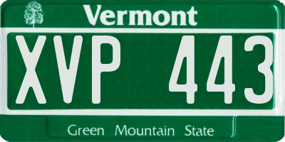 VT license plate XVP443