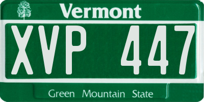 VT license plate XVP447
