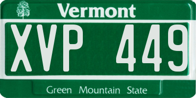 VT license plate XVP449