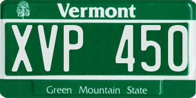 VT license plate XVP450
