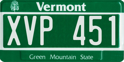 VT license plate XVP451