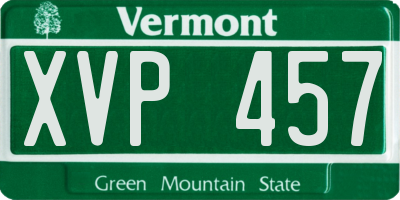 VT license plate XVP457