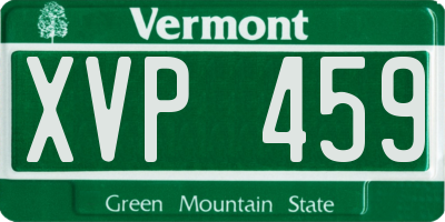 VT license plate XVP459