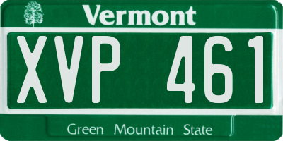 VT license plate XVP461