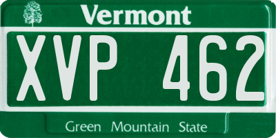 VT license plate XVP462