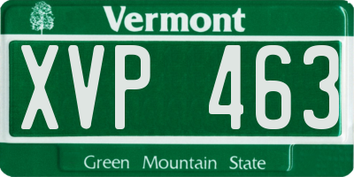 VT license plate XVP463