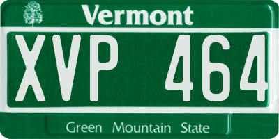 VT license plate XVP464