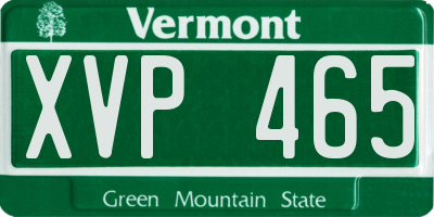 VT license plate XVP465