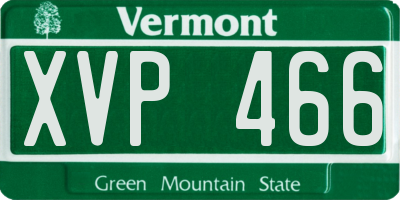 VT license plate XVP466