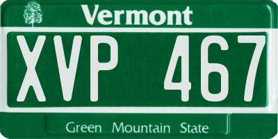 VT license plate XVP467