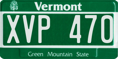 VT license plate XVP470